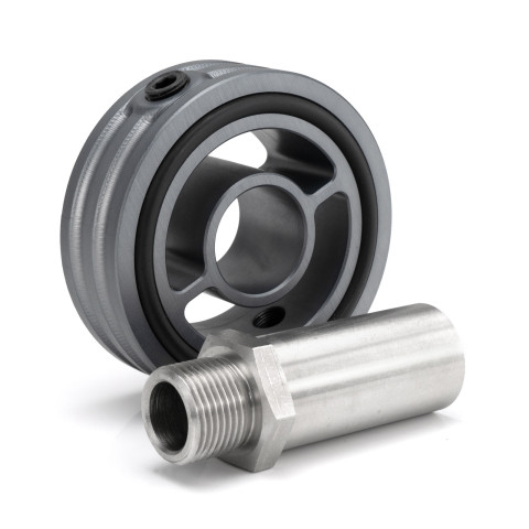 Oil Filter Sandwich Plate Spacer with Dual 1/8" NPT Sensor Ports - Picture 2 of 3