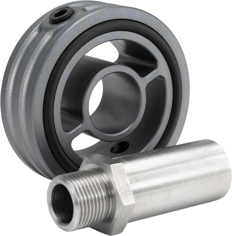 Oil Filter Sandwich Plate Spacer with Dual 1/8" NPT Sensor Ports - Picture 2 of 3