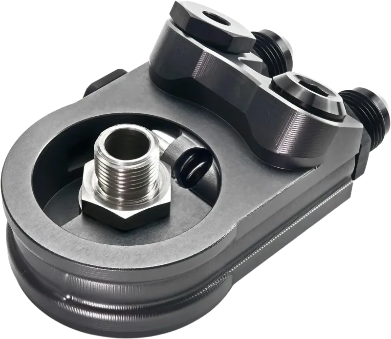 Oil Filter Sandwich Plate with Thermostat, Multi-Angle - Picture 3 of 4