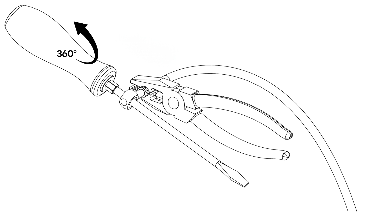How to align a fitting by rotating it 360° with some pliers gripping the ferrule.